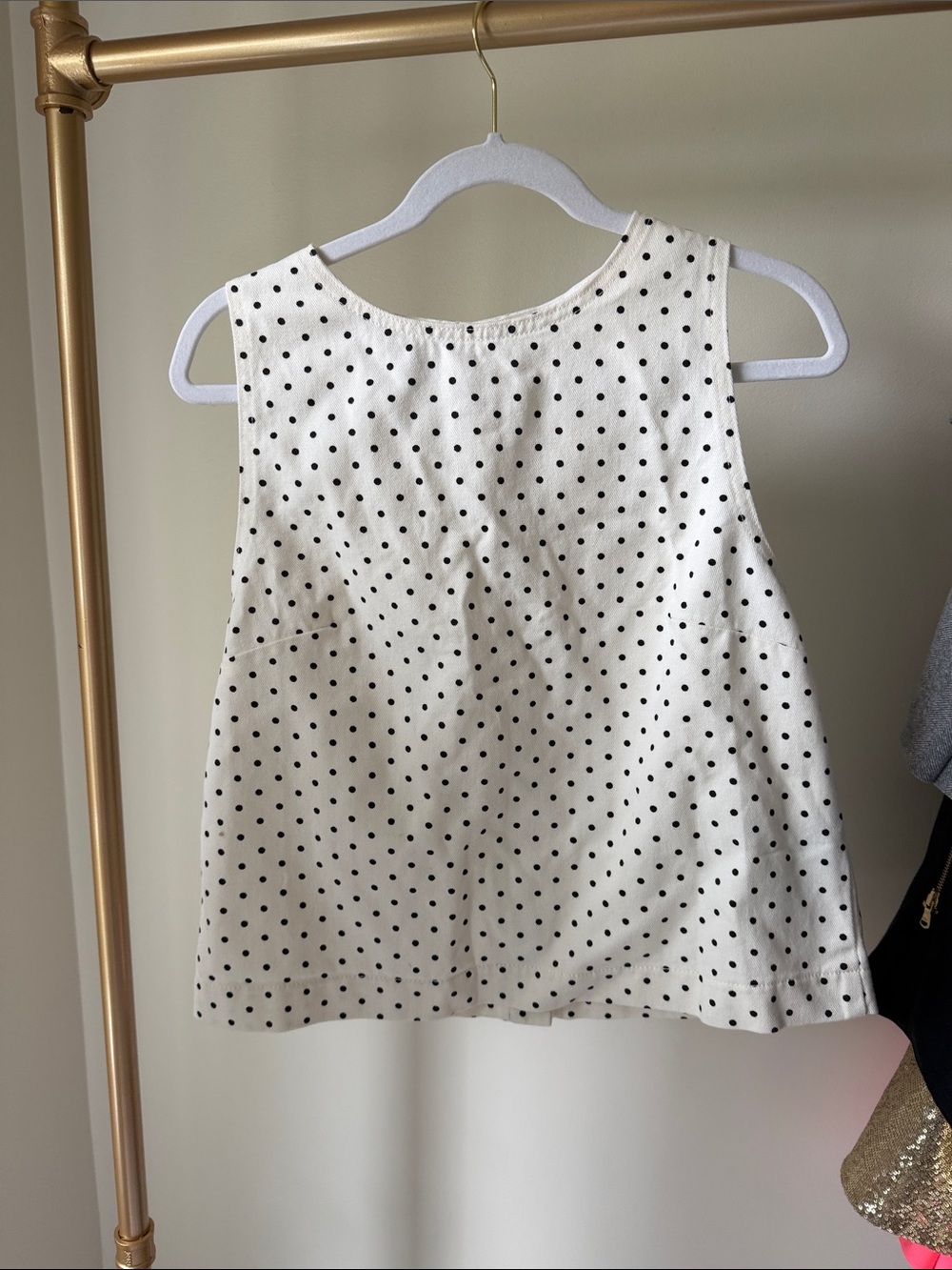 ASOS White Tank Top with Black Polka Dots